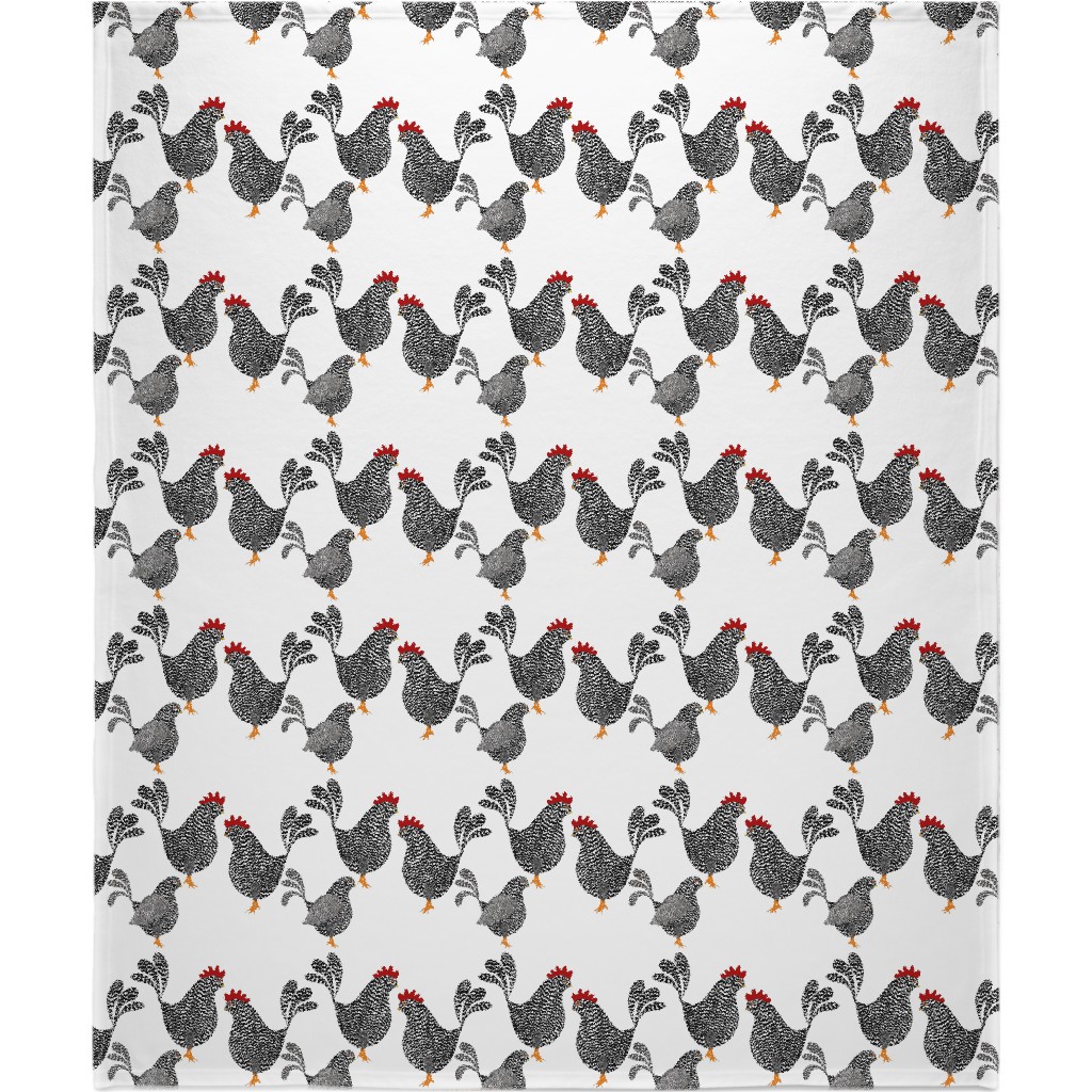 Chick, Chick, Chickens - Neutral Blanket, Fleece, 50x60, White