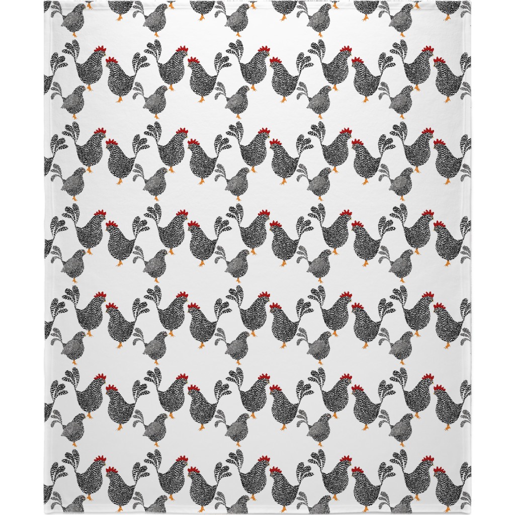 Chick, Chick, Chickens - Neutral Blanket, Fleece, 50x60, White, White