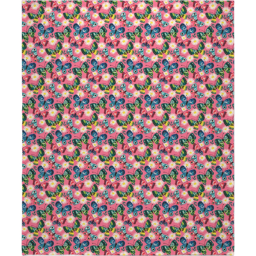 Garden Butterfly - Multi Blanket, Fleece, 50x60, Multicolor