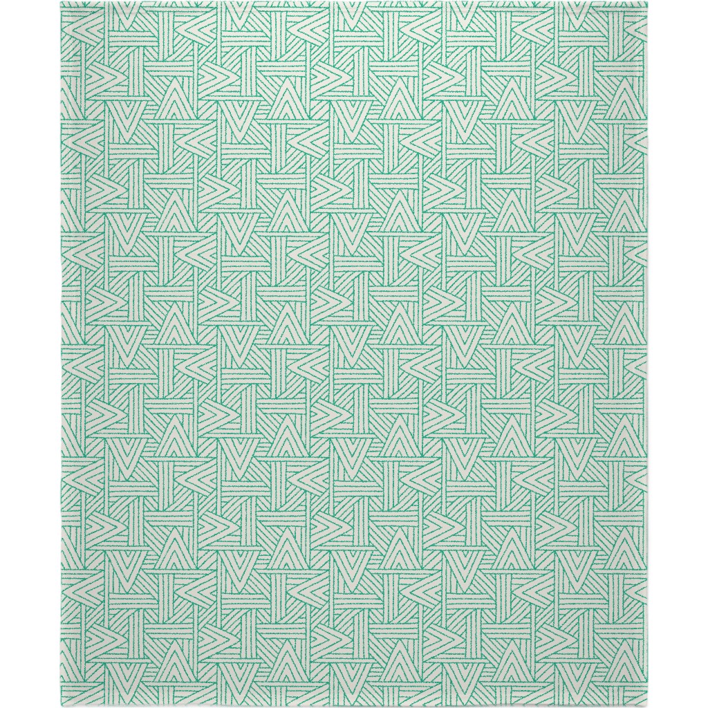 Angles - Green & White Blanket, Fleece, 50x60, Green, Classic Green