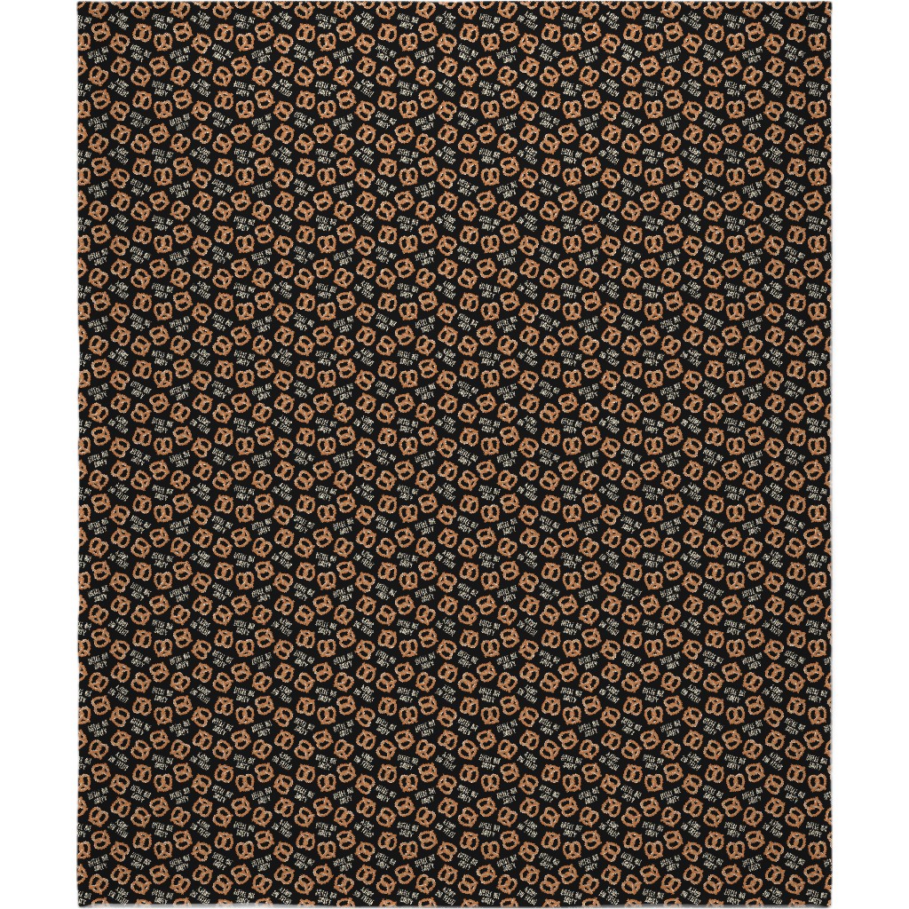 Little Bit Salty - Pretzels - Black Blanket, Fleece, 50x60, Black, Black