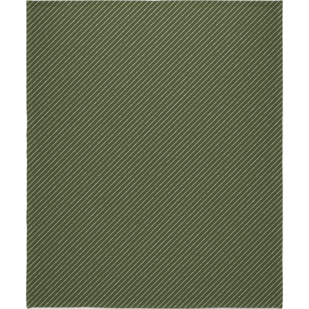 Diagonal Stripes - Pine Green Blanket, Fleece, 50x60, Green
