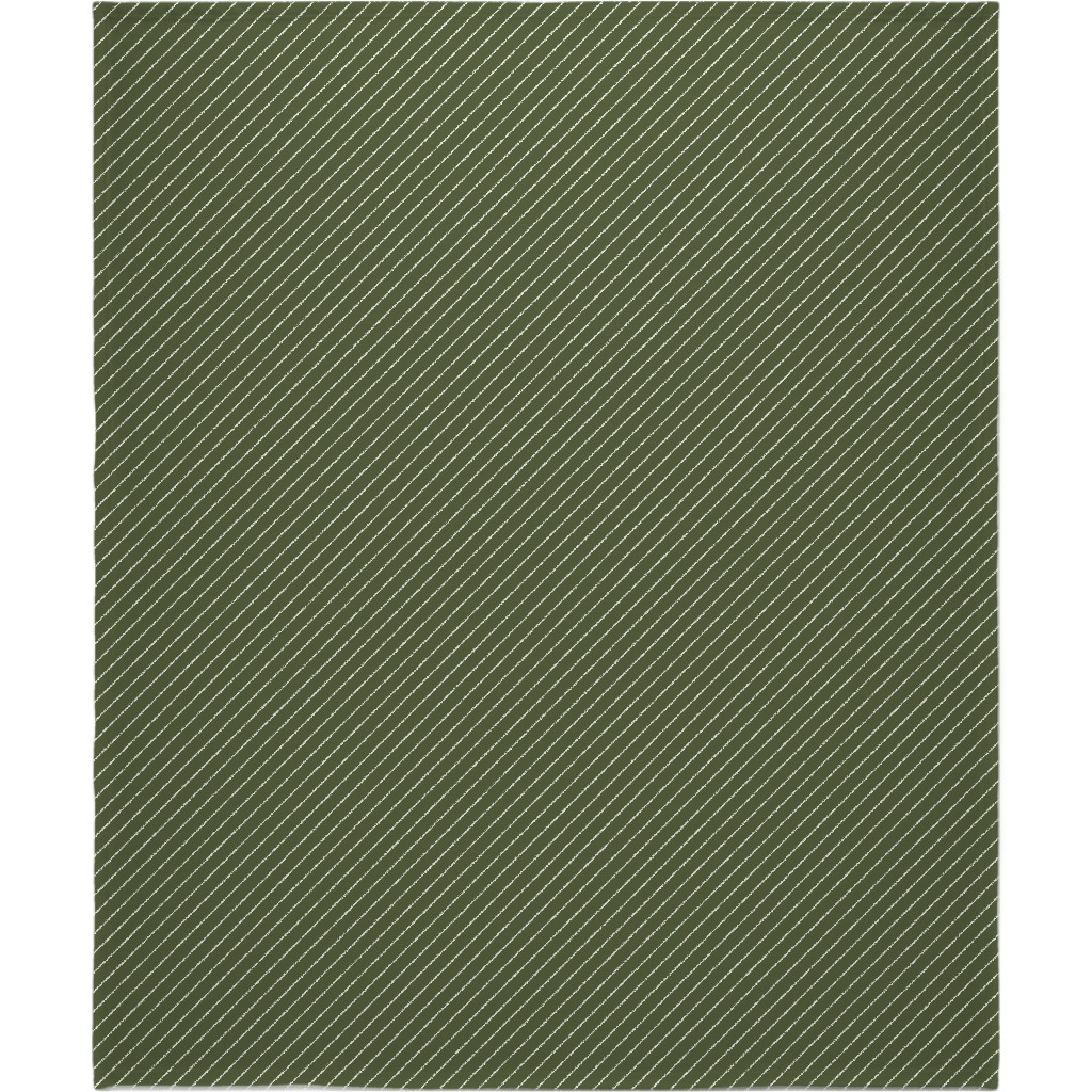 Diagonal Stripes - Pine Green Blanket, Fleece, 50x60, Green