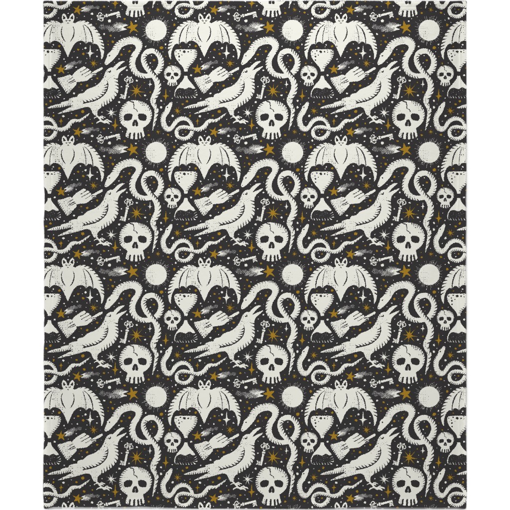 Mysteria - Black Blanket, Fleece, 50x60, Black, Black