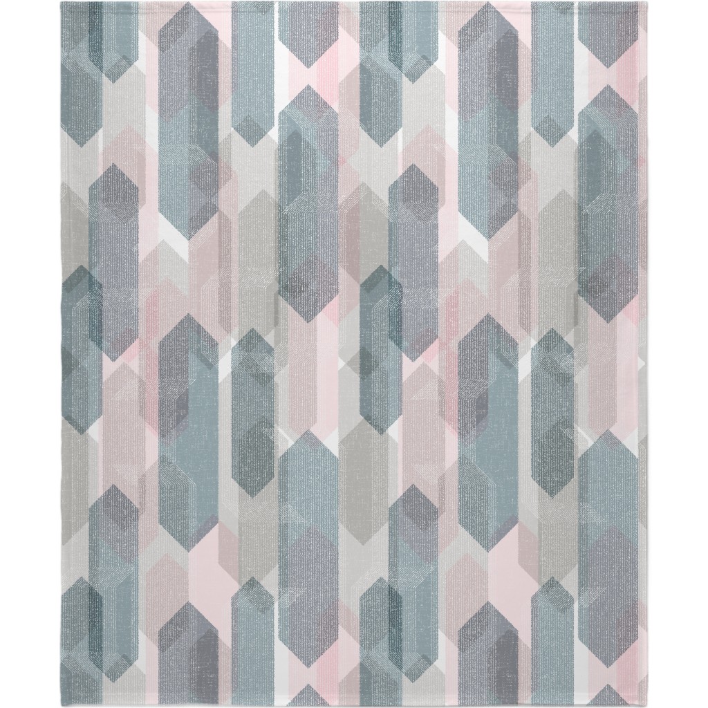 Deco Mod Hex Reflections Blanket, Fleece, 50x60, Gray, Gray