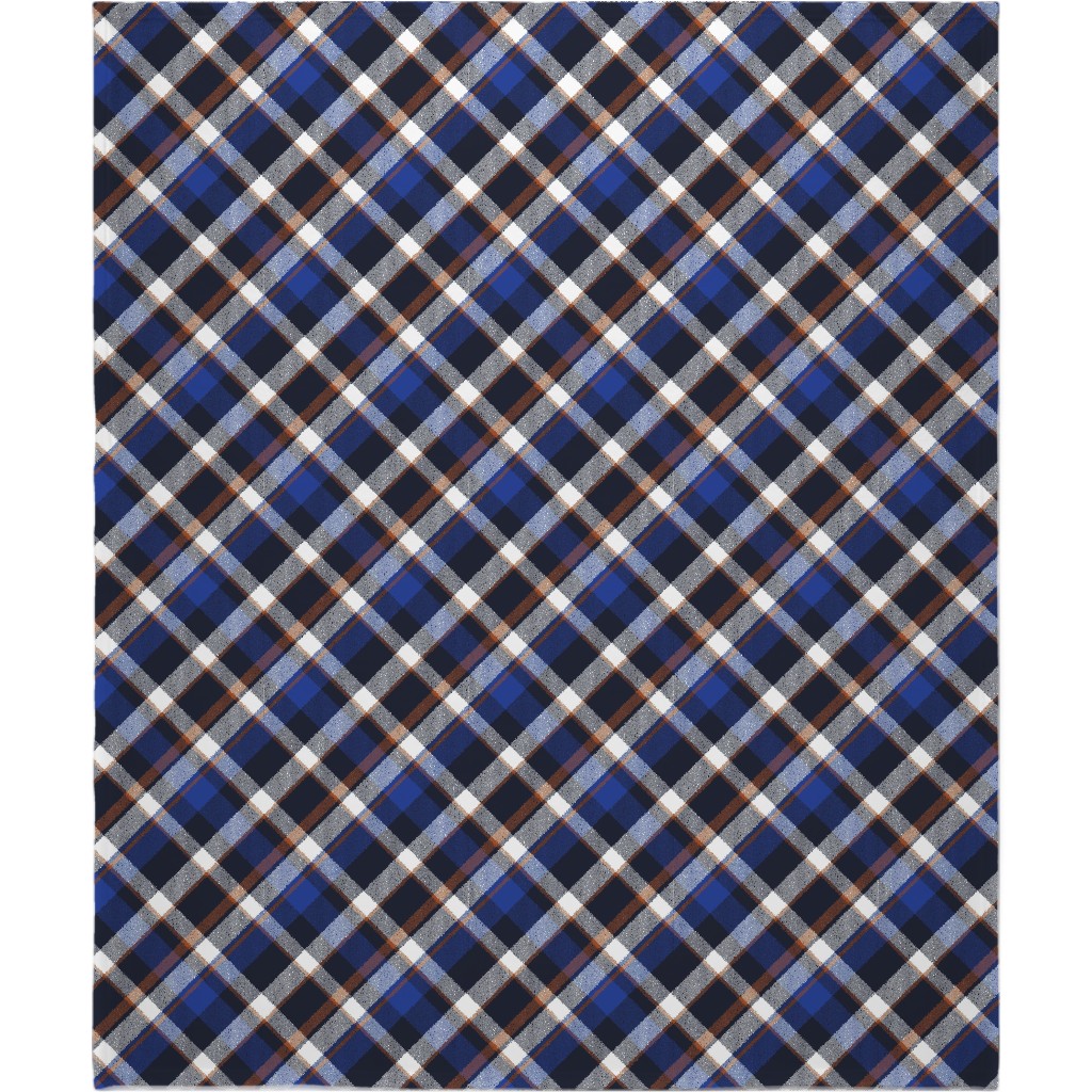 Cora's Plaid - Blue Blanket, Fleece, 50x60, Blue