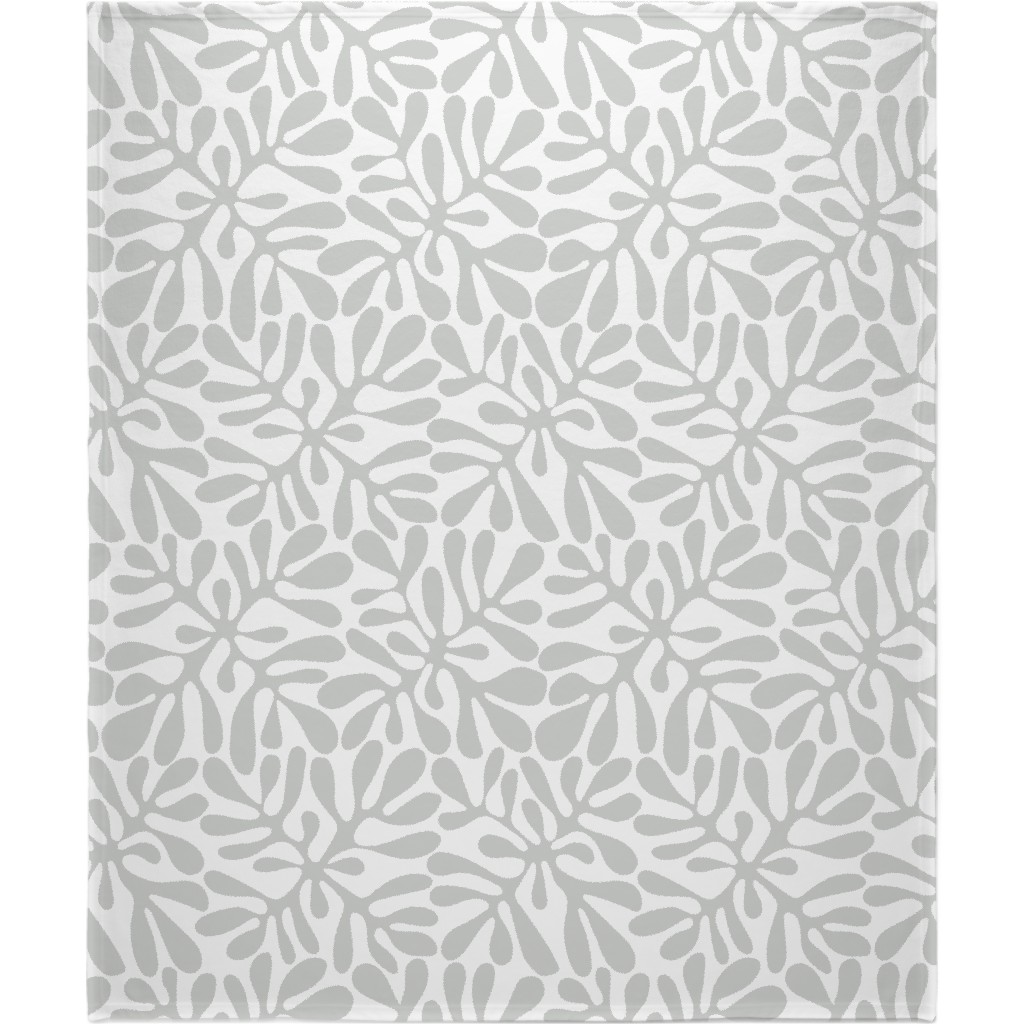 Block Print Texture Blanket, Fleece, 50x60, Gray, Silver