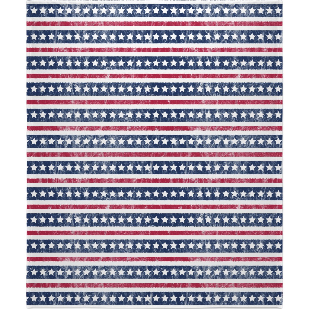Stars and Stripes - Red, White and Blue Blanket, Fleece, 50x60, Multicolor