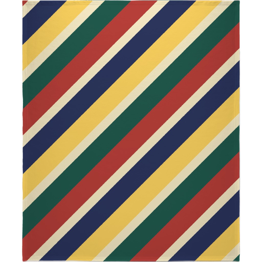 Camping Stripe Diagonal - Multi Blanket, Fleece, 50x60, Multicolor