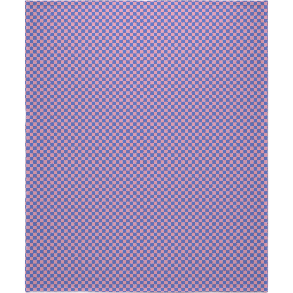 Fun Checkers - Pink and Purple Blanket, Fleece, 50x60, Pink