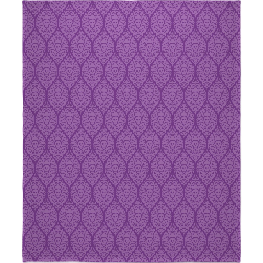 Spooky Damask - Purple Blanket, Fleece, 50x60, Purple
