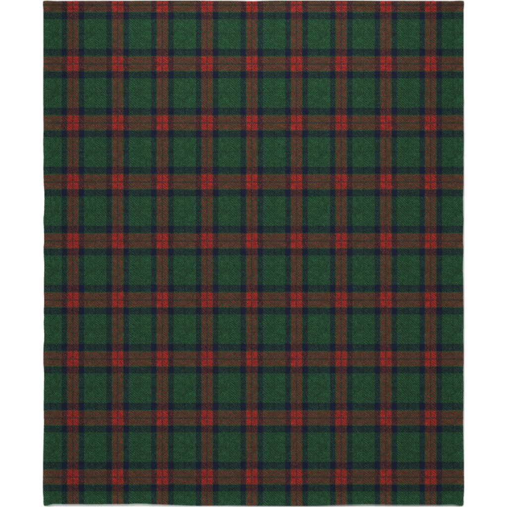 Holiday Tartan Blanket, Fleece, 50x60, Green