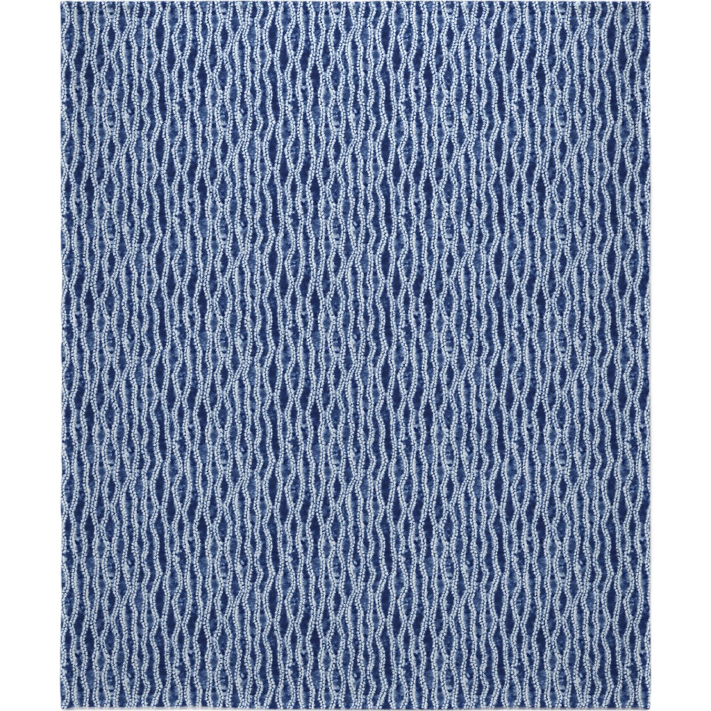 Shibori Ripples - Blue Blanket, Fleece, 50x60, Blue