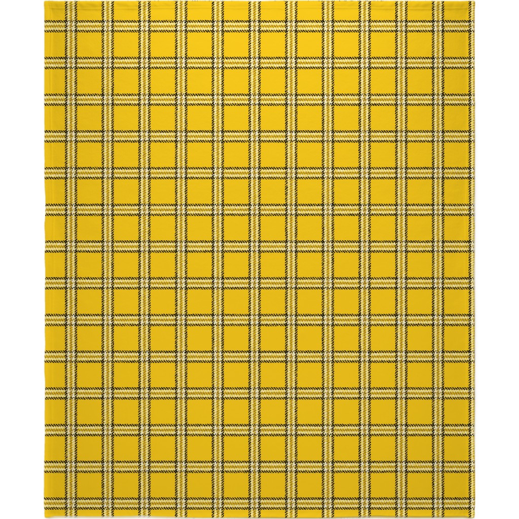 Cher's Plaid Blanket, Fleece, 50x60, Yellow