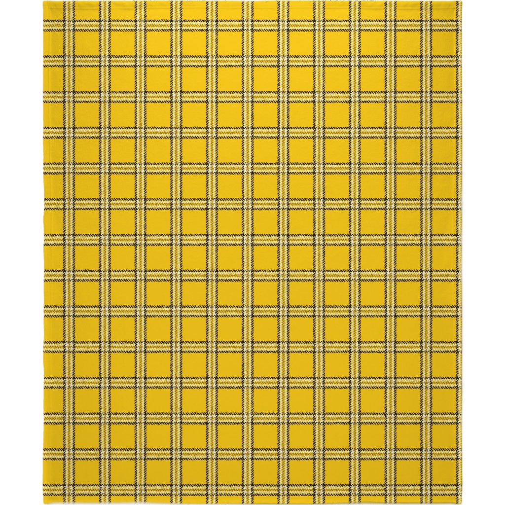 Cher's Plaid Blanket, Fleece, 50x60, Yellow, Classic Yellow