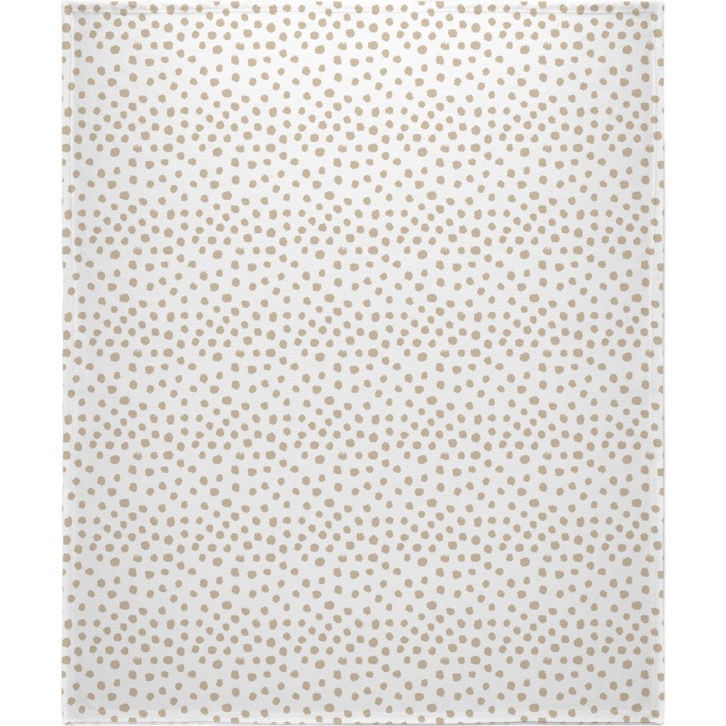 Soft Painted Dots Blanket, Fleece, 50x60, Beige, Wheat