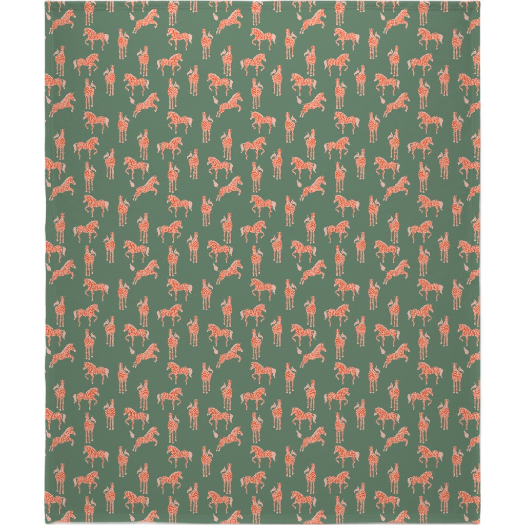 Pink And Green Leaf Blanket