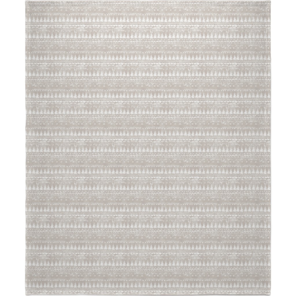 Vintage Christmas Stripe Blanket, Fleece, 50x60, Gray, Pebble