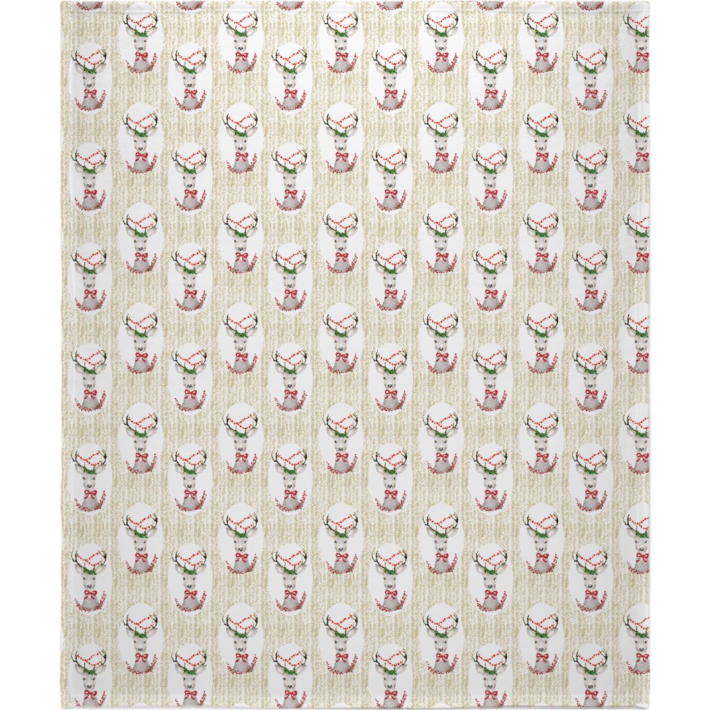 Holiday Fancy Deer Blanket, Fleece, 50x60, Multicolor