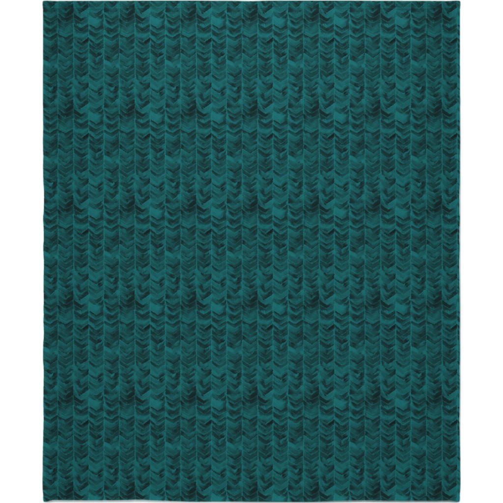 Watercolor Chevron Blanket, Fleece, 50x60, Green