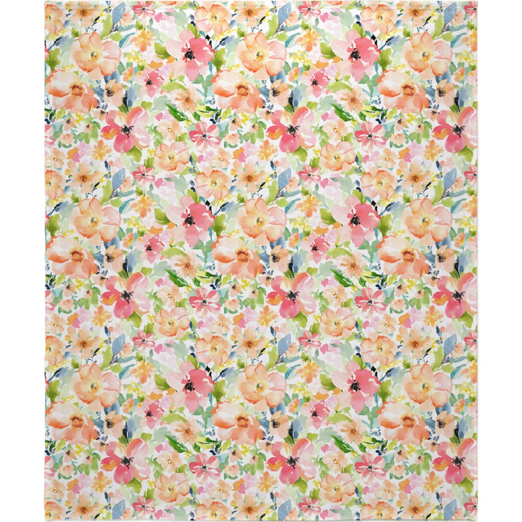 Floral Love Print Blanket, Fleece, 50x60, Multicolor