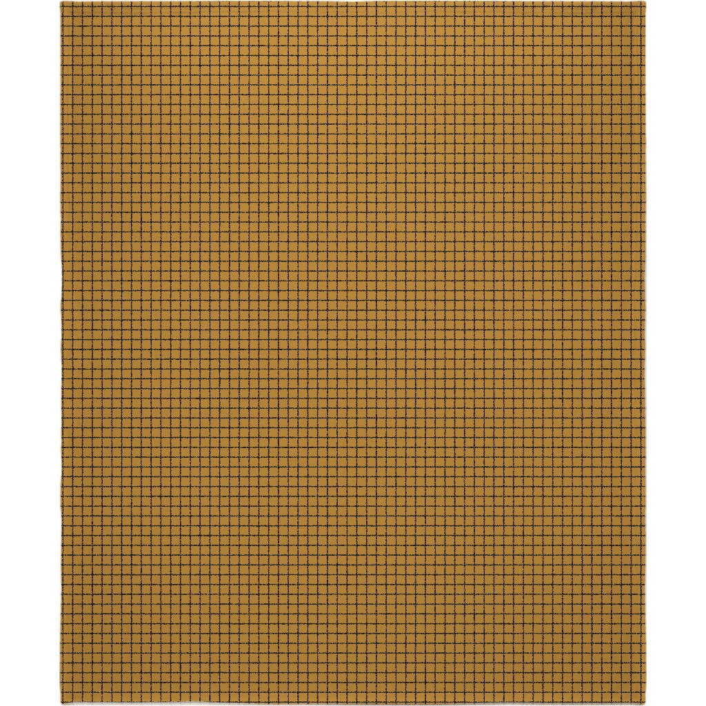 Square Grid Blanket, Fleece, 50x60, Brown