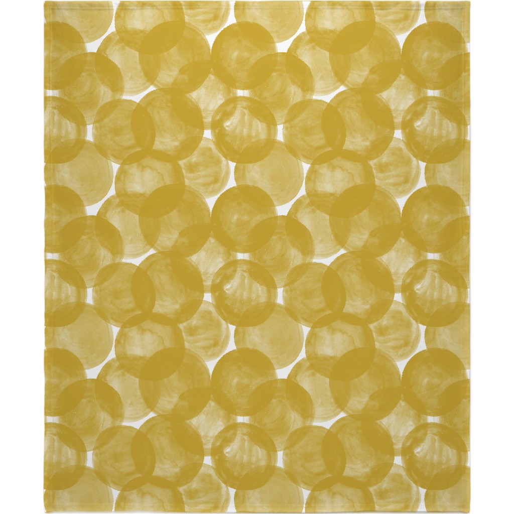 Watercolor Dots - Yellow Blanket, Fleece, 50x60, Yellow, Classic Yellow