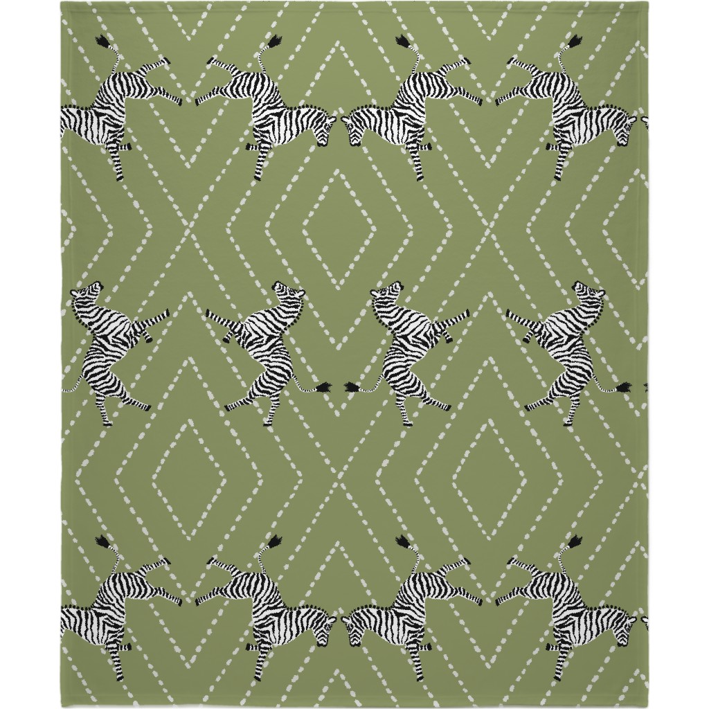 Diamond Dash Zebras - Olive Blanket | Shutterfly