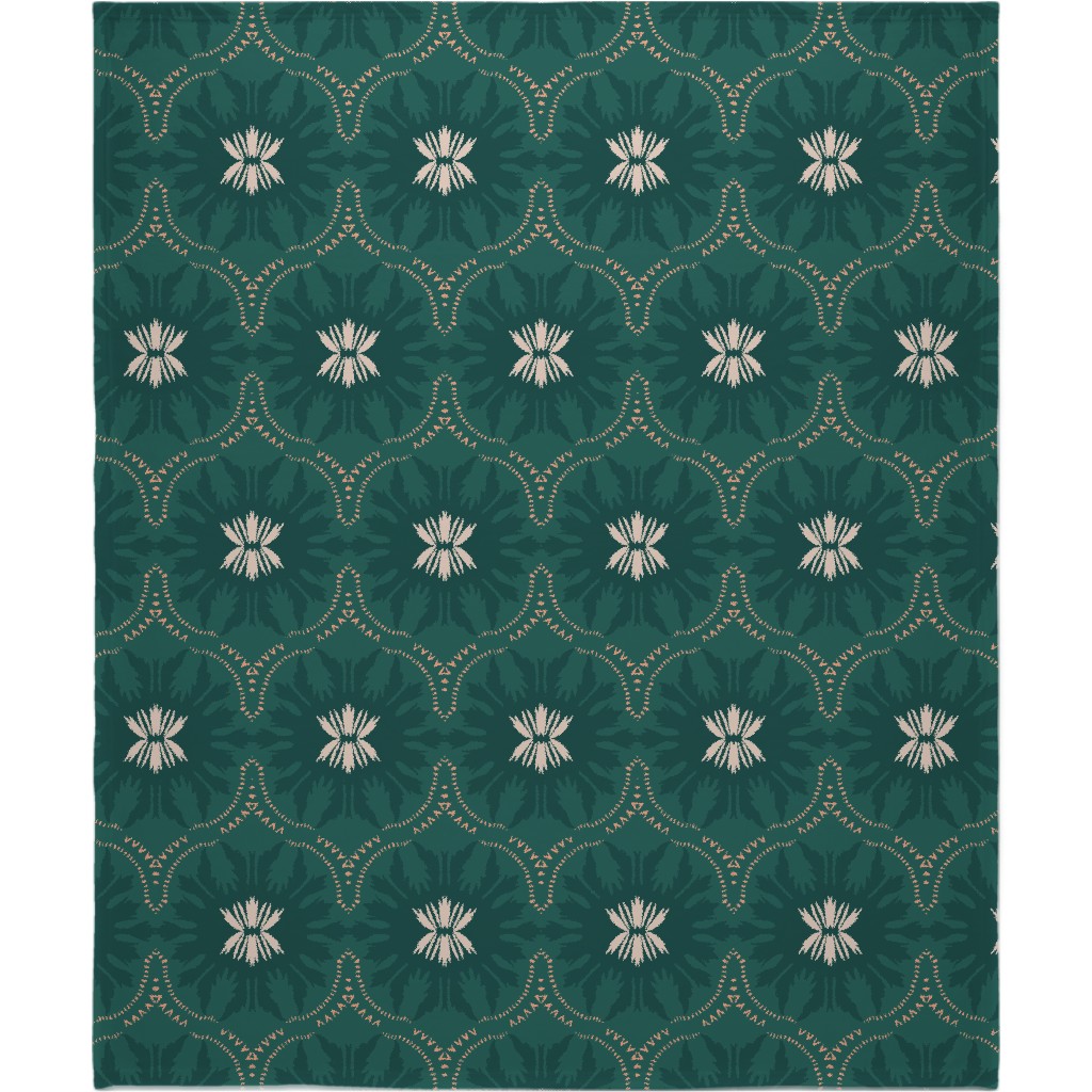Jasmin Wildflower - Green Blanket, Fleece, 50x60, Green