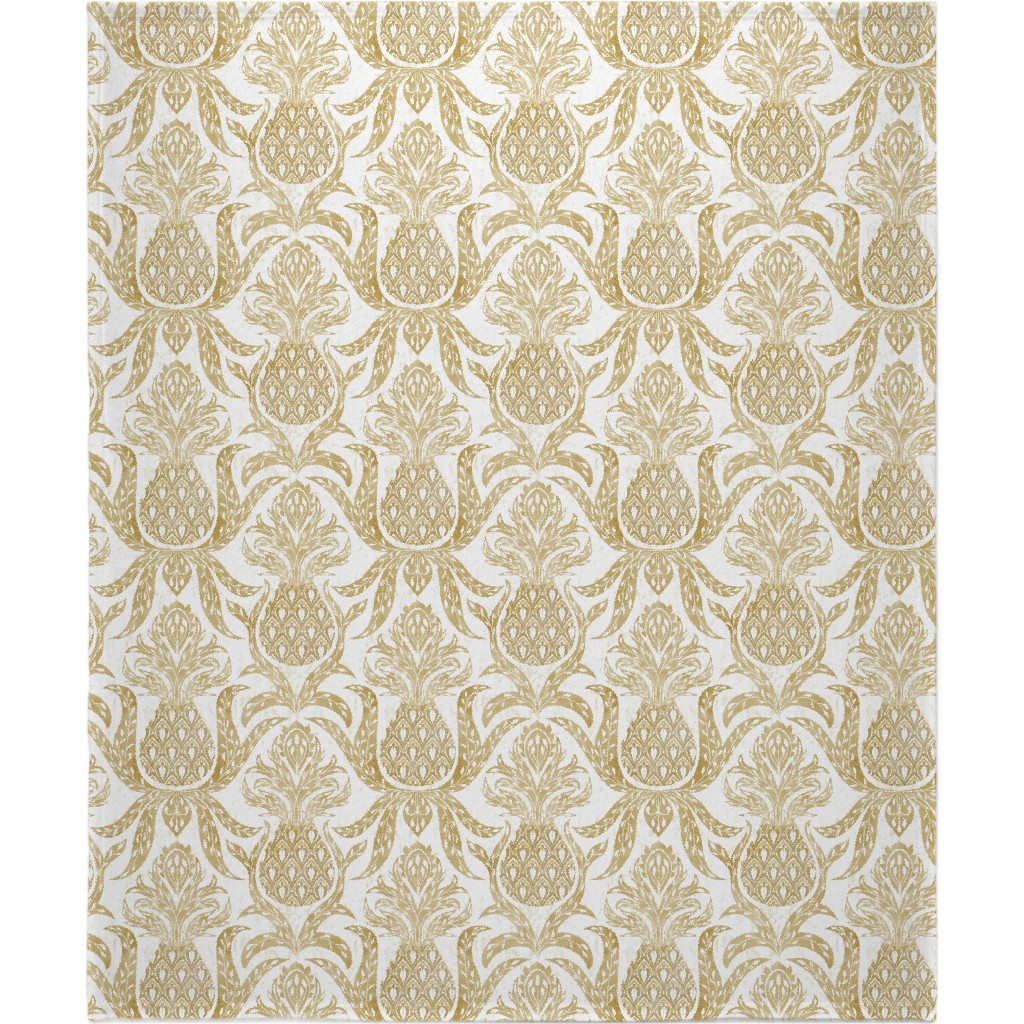 Welcome Pineapple - Gold Blanket, Fleece, 50x60, Yellow