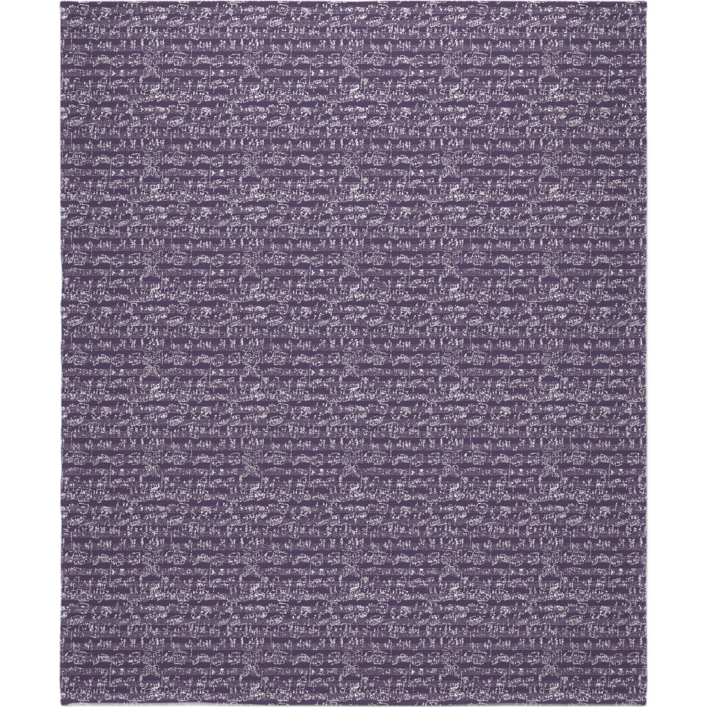 Handwritten Sheet Music Blanket, Fleece, 50x60, Purple