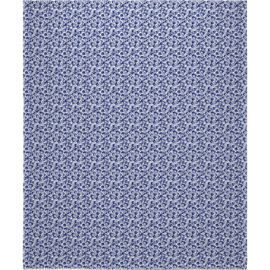 Watercolor Blueberries Blanket, Fleece, 50x60, Blue, True Blue