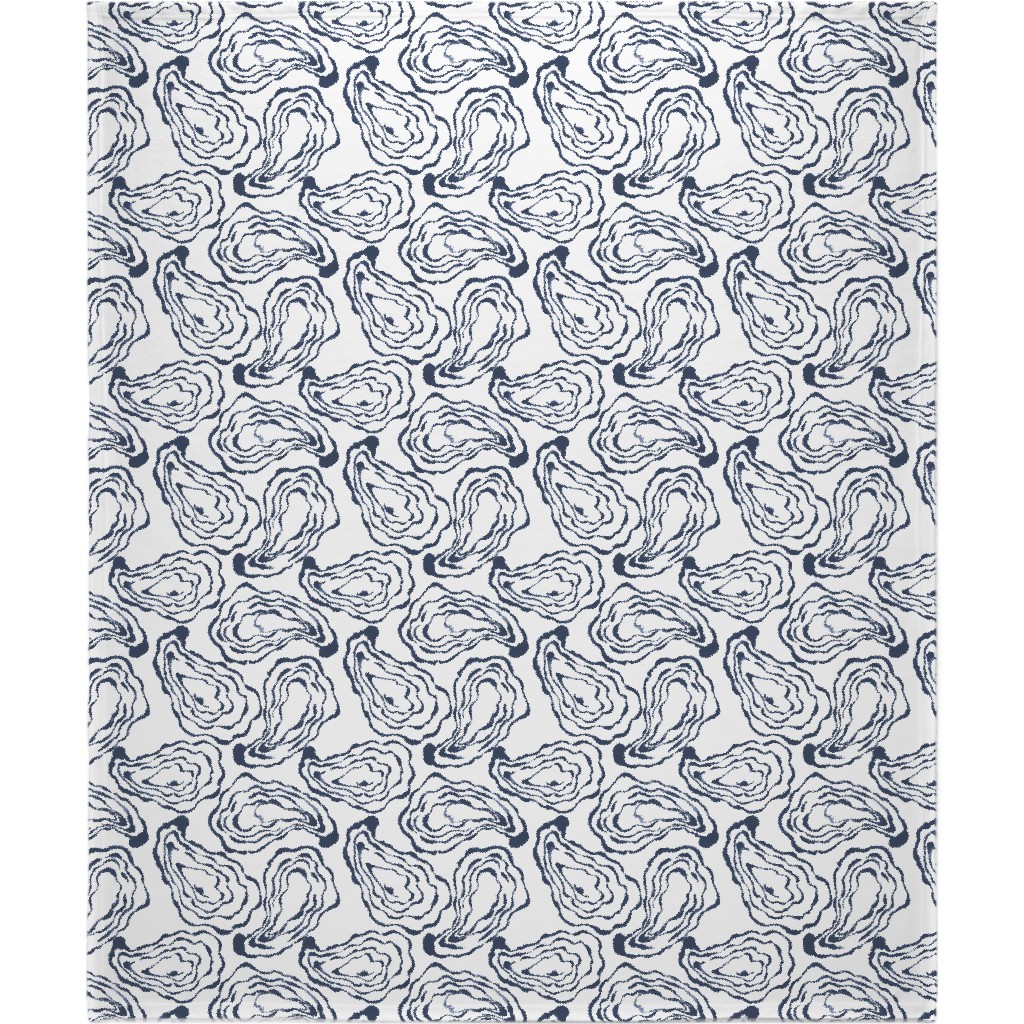 Oysters Paisley - Navy Blanket, Fleece, 50x60, Blue