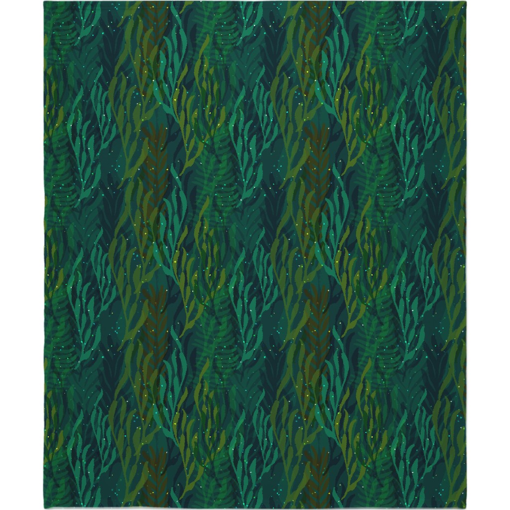 Underwater Forest - Emerald Blanket, Fleece, 50x60, Green, Classic Green
