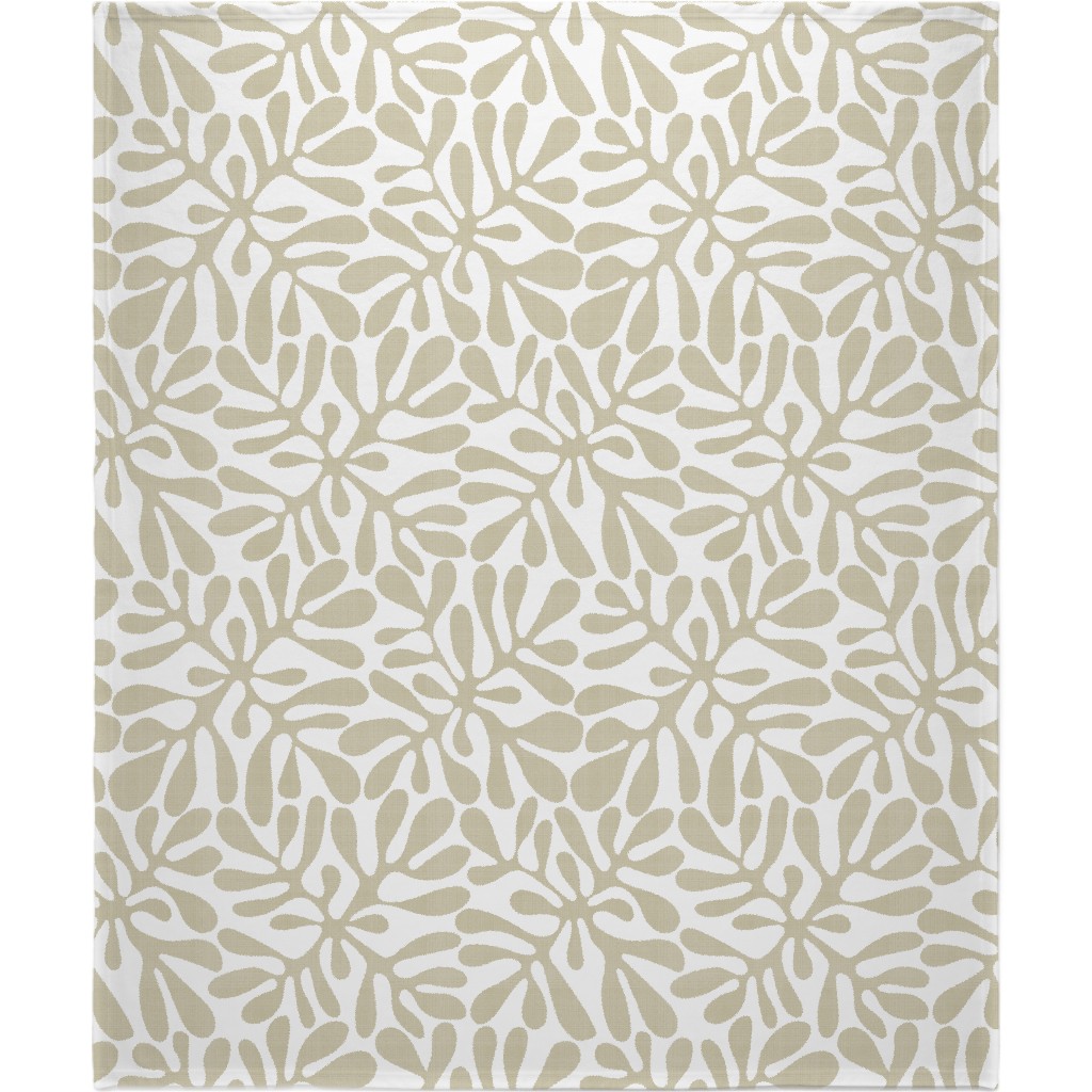 Block Print Texture Blanket, Fleece, 50x60, Beige, Wheat