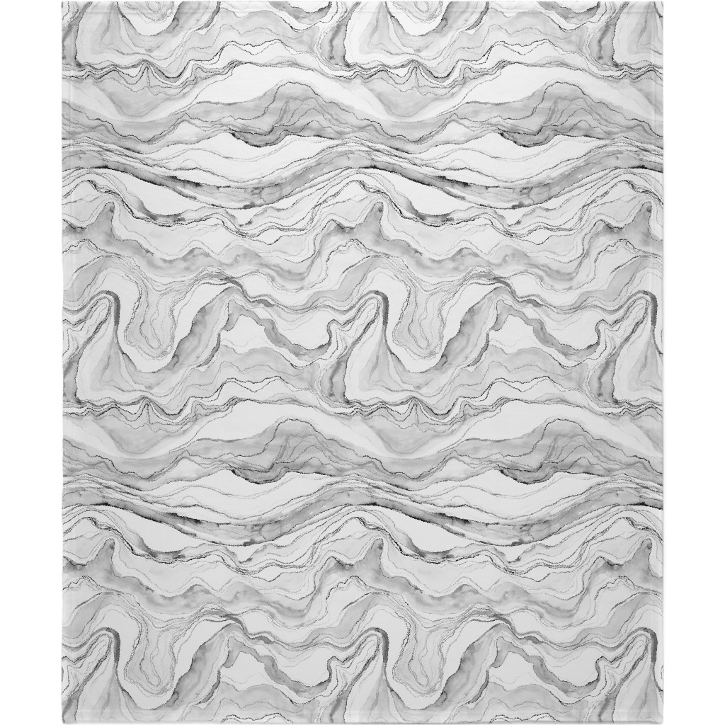 Watercolor Marble Blanket, Fleece, 50x60, Gray