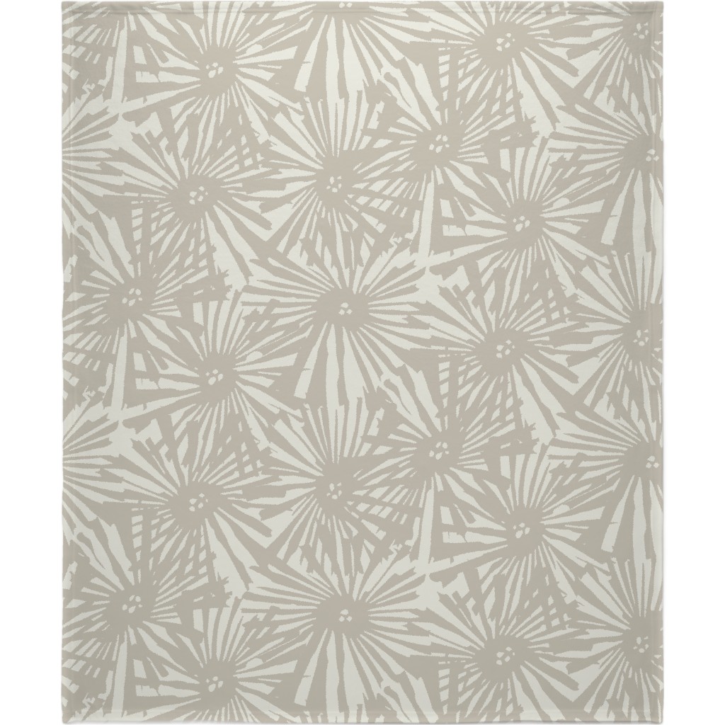 Large Cactus Flower Bloom - Beige Blanket, Fleece, 50x60, Beige, Pearl