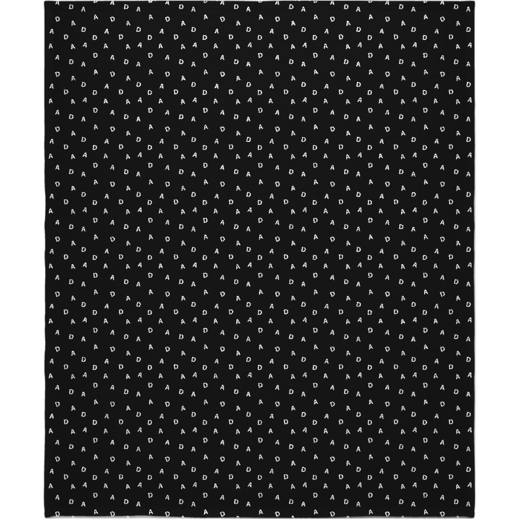 Sweet Dad Typography - Black and White Blanket, Fleece, 50x60, Black