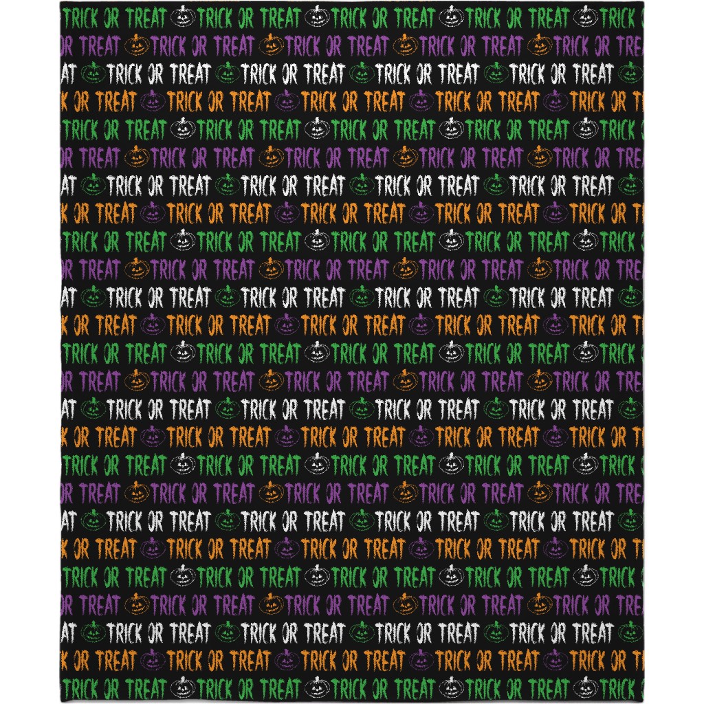 Trick or Treat Halloween Typography - Multi Blanket, Fleece, 50x60, Multicolor