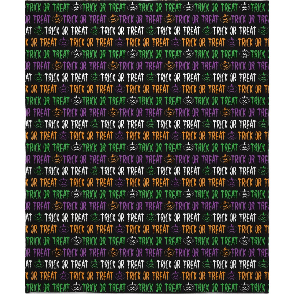 Trick or Treat Halloween Typography - Multi Blanket, Fleece, 50x60, Multicolor