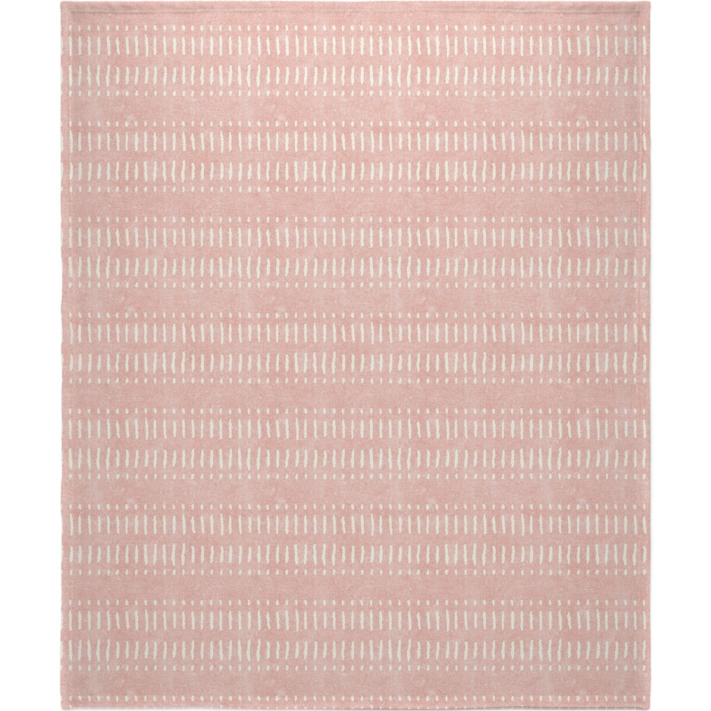 Dash Dot Stripes Blanket, Fleece, 50x60, Pink, Ballet Slipper