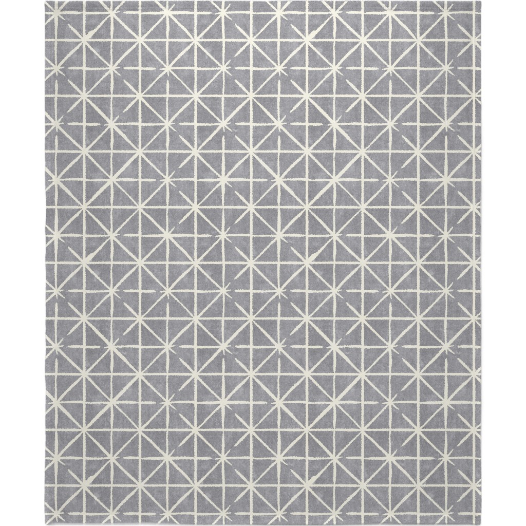 Geometric Triangles - Distressed - Grey Blanket, Fleece, 50x60, Gray, Gray