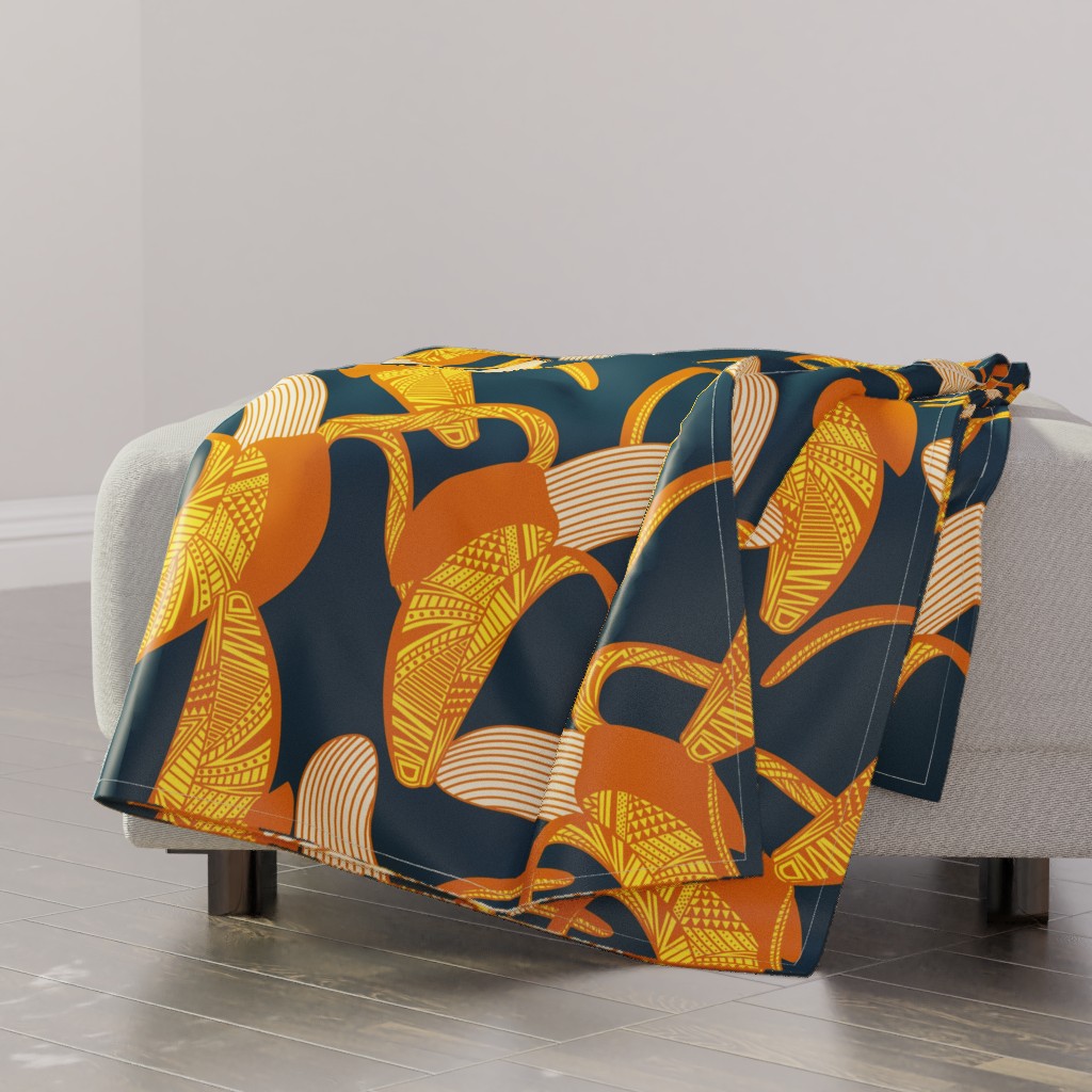 Navy and yellow discount blanket