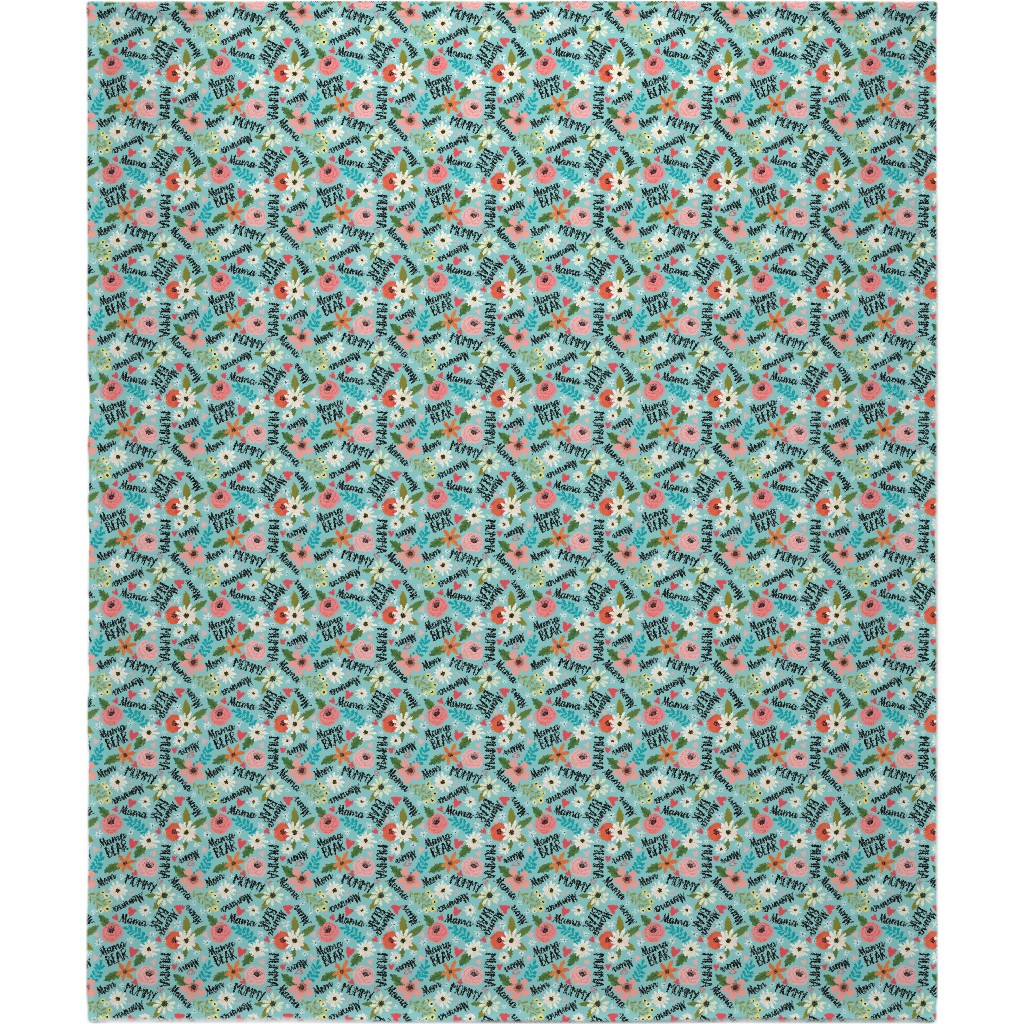 Mom's the Word - Multi Blanket, Fleece, 50x60, Blue, True Blue