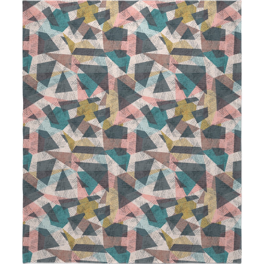 Abstract Geometic - Multi Blanket, Fleece, 50x60, Multicolor