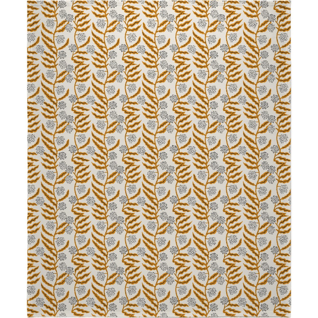 La Ville Vine Blanket, Fleece, 50x60, Yellow, Antique White