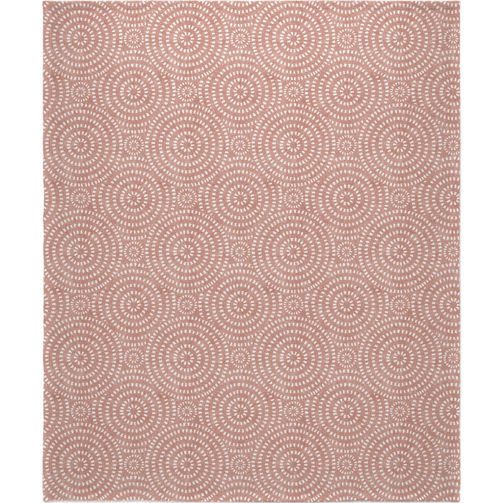 Bohemian Tiles - Circular - Pink Blanket, Fleece, 50x60, Pink, Bright Pink