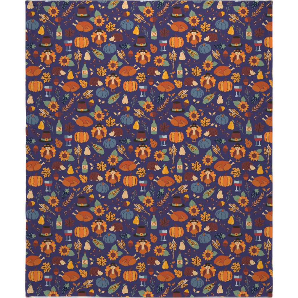 Thanksgiving Table - Multi Blanket, Fleece, 50x60, Multicolor