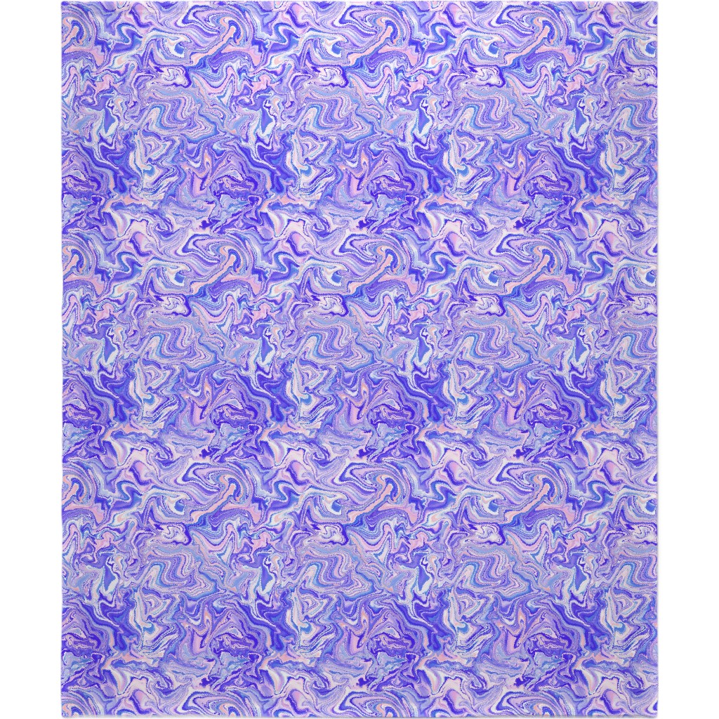 Love Spell Marble - Purple Coral Pink Blanket, Plush Fleece, 50x60, Purple