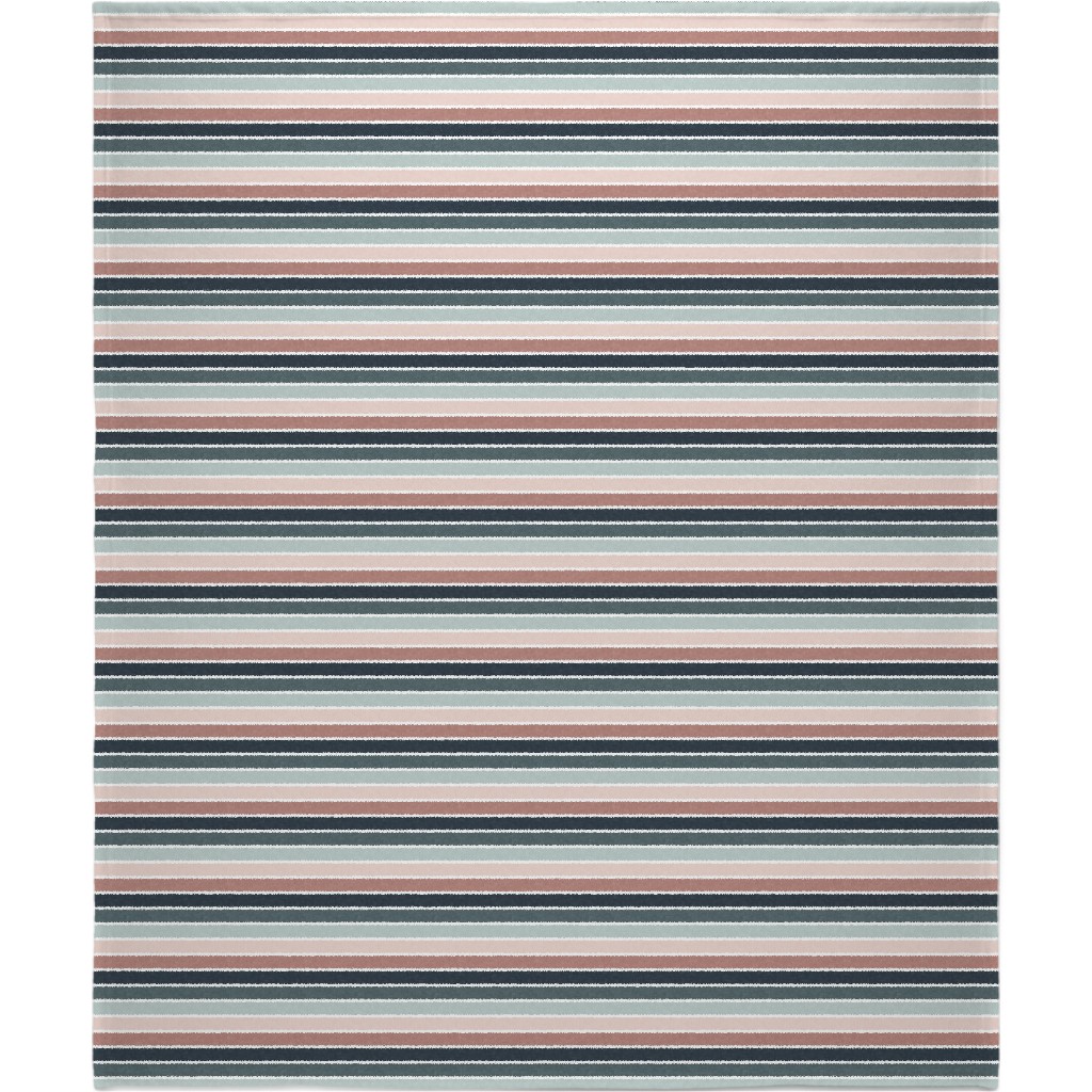 Stripes - Multi Blue & Pink Blanket, Plush Fleece, 50x60, Multicolor